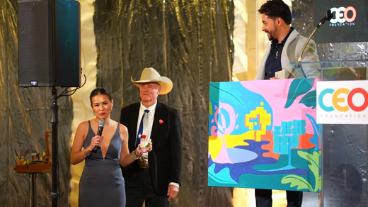 founder and presenters at gala speaking